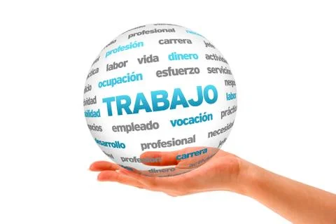 3d work word sphere (in spanish) Stock Illustration