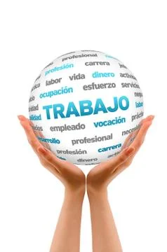 3d work word sphere (in spanish) Stock Illustration