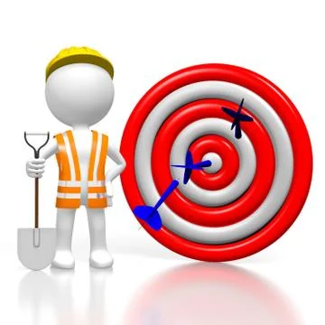 3D worker - dart concept Stock Illustration