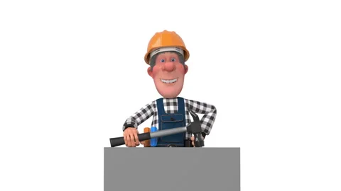 3d worker hammers a nail with a hammer Stock Footage 109221760