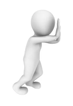 3d worker with heavy cargo. 3d illustration. Stock Illustration