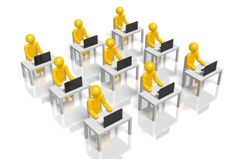 3D working on a computer Illustrazione stock