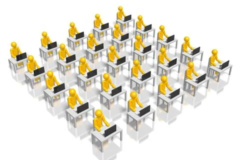 3D working on a computer Illustrazione stock