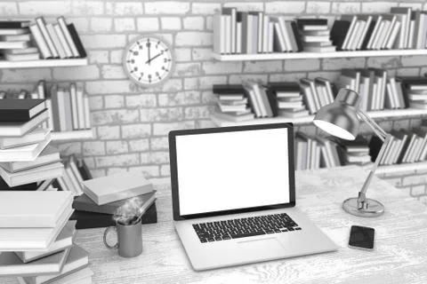 3d Workspace Illustrazione stock