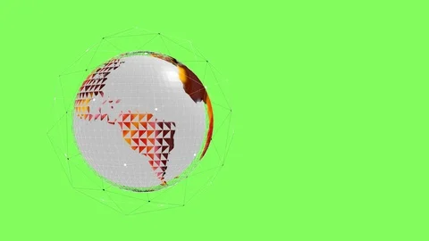 3d world animation on green background for chroma key. Stock Footage 125508585