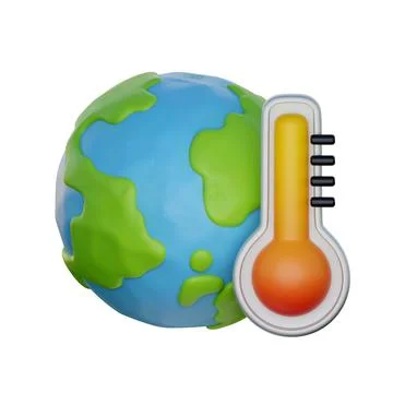 3d World globe with temperature. global warming, climate change, Eco friend.. Stock Illustration