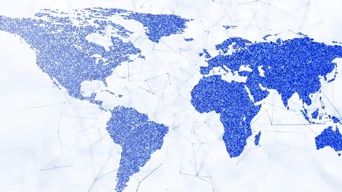 3d world map on artistic white background Vidéo 104163957