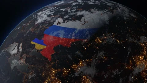 3D World map focused on est europe. Ukraine and russian war concept. Stock Footage 193379524