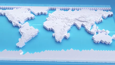 3D World Map Stock Footage 347214919