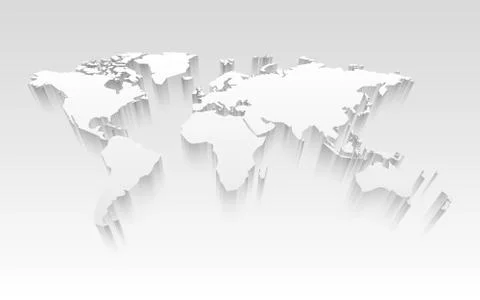 3D world map Illustrazione stock