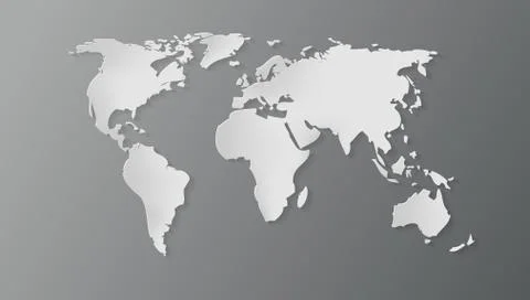 3D World Map With Shadow イラスト素材