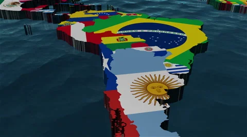 3D World Map Zoom to South America Brazil 스톡 동영상 6532007