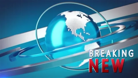 3D World News Background Loop, digital world breaking news Studio Background for 스톡 동영상 183827968