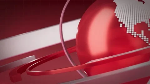3D World News Background Loop, digital world breaking news Studio Background for Stock Footage 183829001