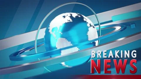 3D World News Background Loop, digital world breaking news Studio Background for Stock Illustration