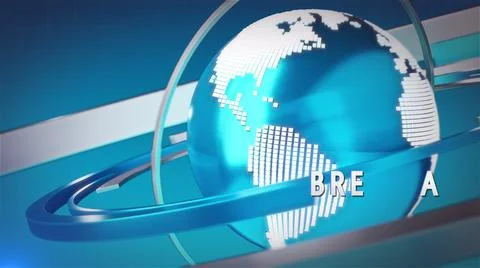 3D World News Background Loop, digital world breaking news Studio Background for Stock Illustration