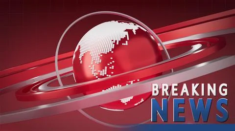 3D World News Background Loop, digital world breaking news Studio Background for Stock Illustration