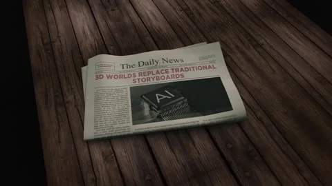 3D Worlds Replace Traditional Storyboards GENERAL NEWSPAPER Stock Footage 339078338