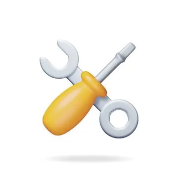 3d Wrench and Screwdriver Tools Stock Illustration