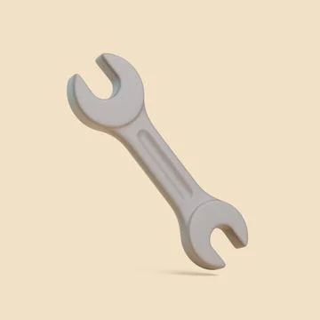 3D Wrench Tool on Beige Background Stock Illustration