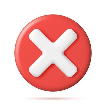 3D Wrong Button in Circle Shape. Illustrazione stock
