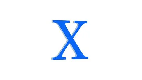 3d X letter logo loopable rotated blue color anmation white background Illustrazione stock