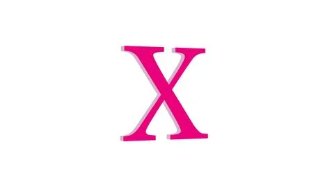 3d X letter logo loopable pink color white background Illustrazione stock