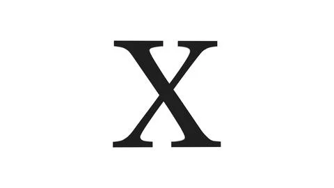 3d X letter logo loopable rotated black color white background 스톡 일러스트