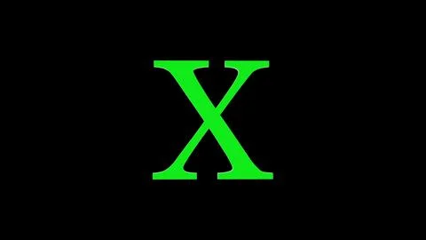 3d X letter logo loopable rotated green color black background Stock Illustration