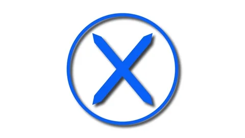 3d X Mark in Circle Animation on White Background Stock Footage 308754565