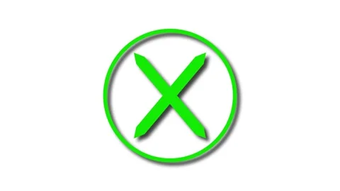 3d X Mark in Circle Animation on White Background Stock Footage 308754571