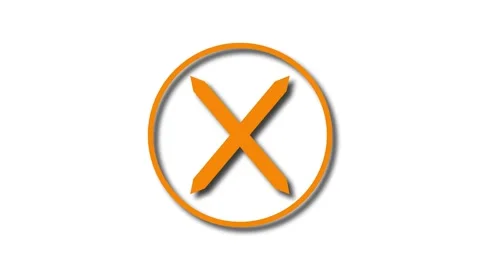 3d X Mark in Circle Animation on White Background Stock Footage 308754580