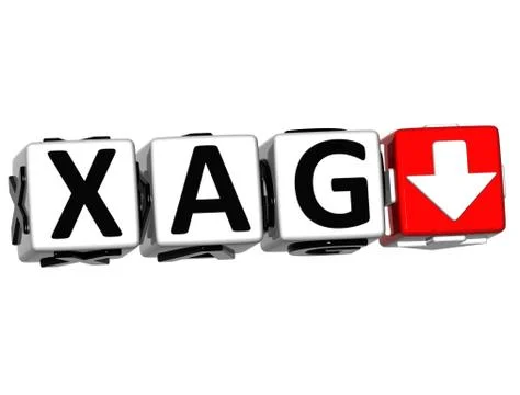 3d xag button click here block text Stock Illustration