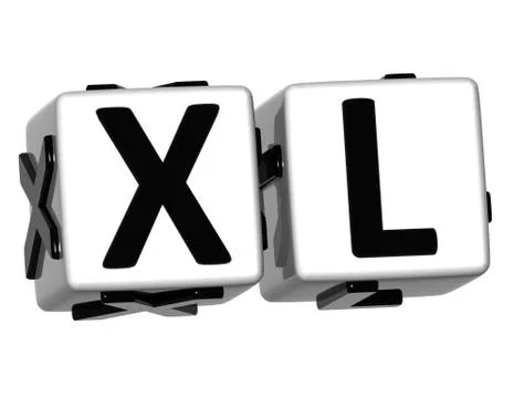 3d xl button click here block text Ilustração Stock