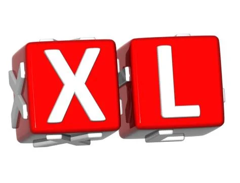 3d xl button click here block text Stock Illustration