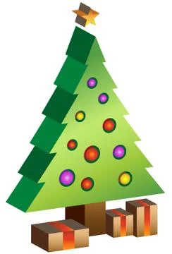 3d xmas tree Stock Illustration