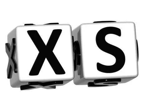 3d xs button click here block text Ilustração Stock