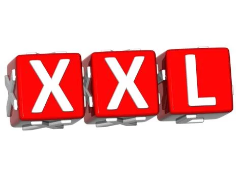 3d xxl button click here block text Ilustração Stock