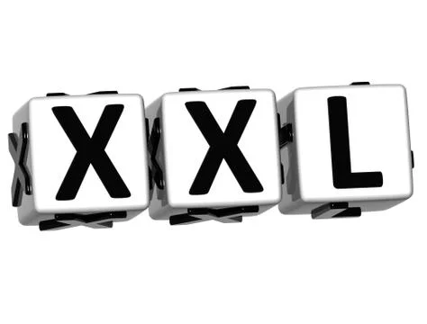 3d xxl button click here block text Ilustração Stock