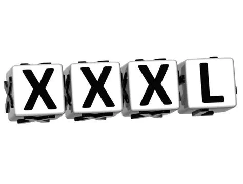 3d xxxl button click here block text Ilustração Stock