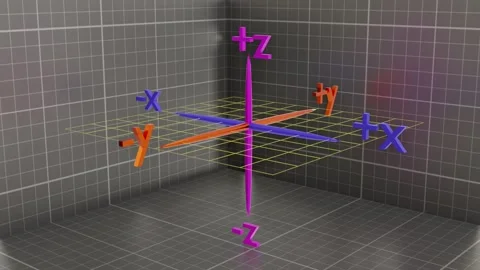 3d xyz axis. 3d animation rendering. Stock-Footage 296782748