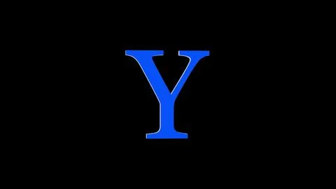 3d Y letter logo loopable rotated blue color black background 스톡 일러스트