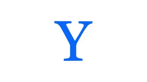 3d Y letter logo loopable rotated blue color white background Stock Illustration