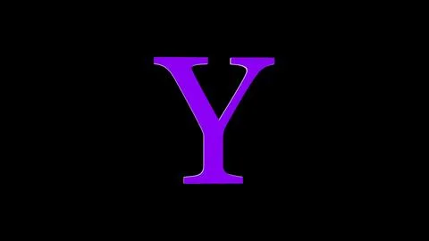 3d Y letter logo loopable rotated purple color black background Illustrazione stock