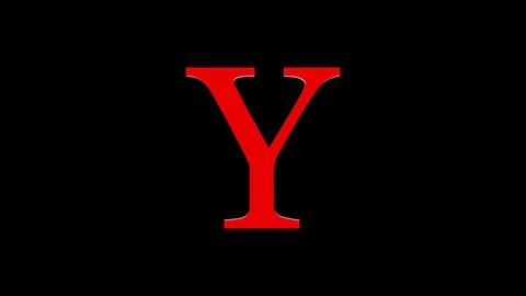 3d Y letter logo loopable rotated red color black background Illustrazione stock