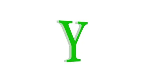 3d Y letter logo loopable green color white background Illustrazione stock