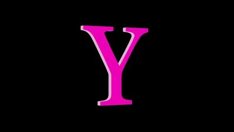 3d Y letter logo loopable pink color black background Illustrazione stock