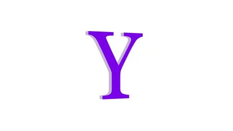 3d Y letter logo loopable purple color white background Illustrazione stock