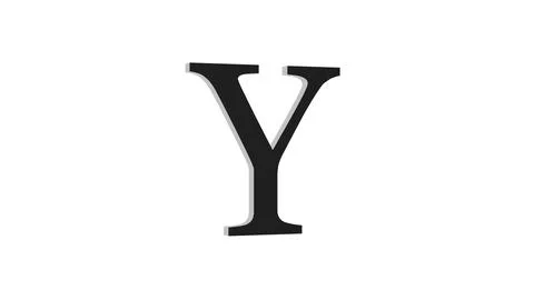 3d Y letter logo loopable rotated black color white background Illustrazione stock