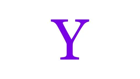 3d Y letter logo loopable rotated purple color white background Illustrazione stock